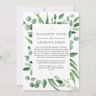 Anuncio Lista reducida de invitados de Eucalyptus Greenery