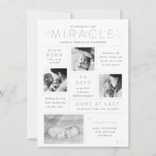 Anuncio Little Miracle Preemie NICU nacimiento infográfico