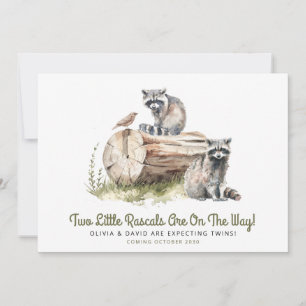 Anuncio Little Rascals Raccoons Twins Baby Shower