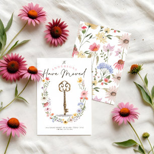 Anuncio Llave antigua de corona de flores silvestres de ac