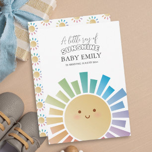 Anuncio Llegada del bebé Little Ray of Sunshine sin distin