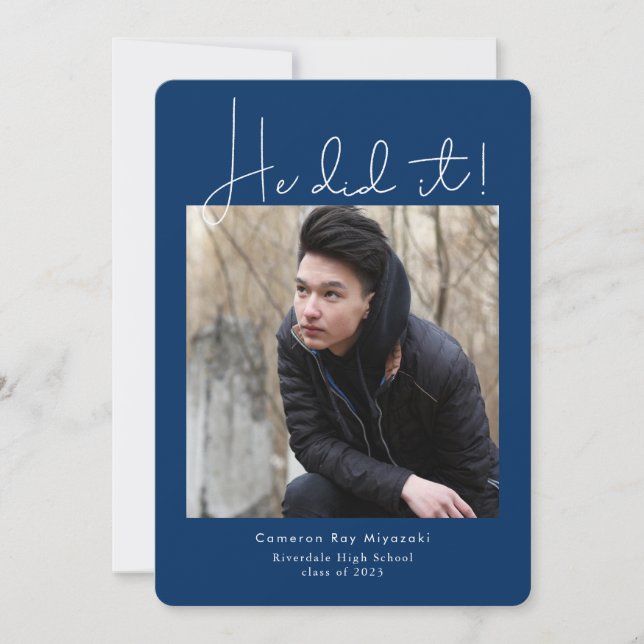 Anuncio Lo Hizo Moderna Foto De Graduación (Anverso)