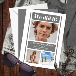 Anuncio Lo Hizo Simple Graduación Gris Minimalista