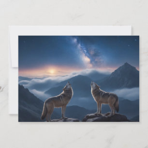Anuncio Lobo Salvaje Majestuoso Animal En Una Noche De Gal