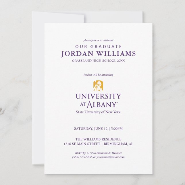 Anuncio Logo icónico de la Universidad de Albany (Anverso)