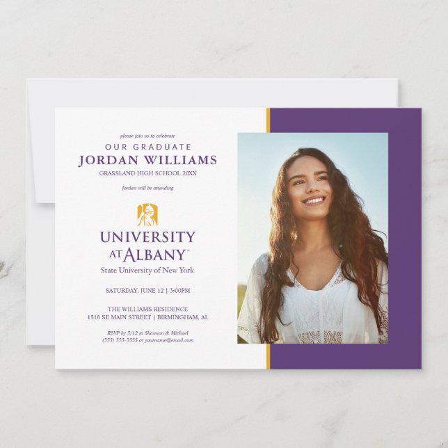 Anuncio Logotipo icónico de la Universidad de Albany (Anverso)