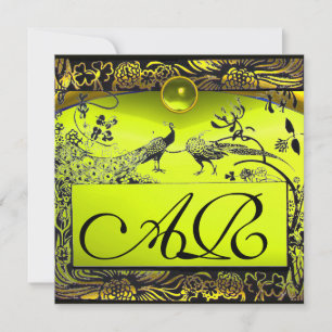 Anuncio LOVE BIRDS DE BODAS MONOGRAMA negro topacio amaril