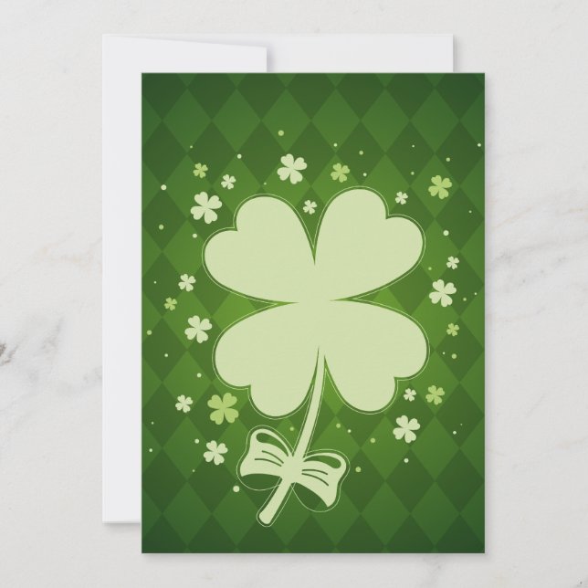 Anuncio Lucky Green Diamond Four Leaf Ribbon Clover (Anverso)