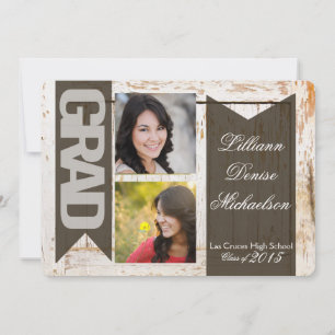 Anuncio Madera blanca de 5 x 7 años Weathe Senior Invitaci