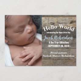 Anuncio madera de grano en el país occidental Baby Birth A