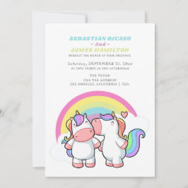 Anuncio Magnífico Unicornio Y Boda Gay Divertido Del Arcoi