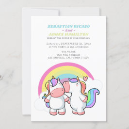 Anuncio Magnífico Unicornio Y Boda Gay Divertido Del Arcoi