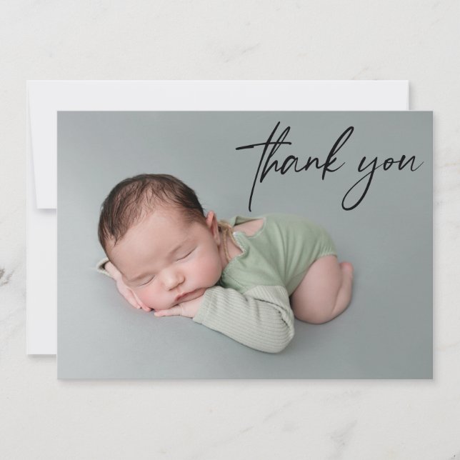 Anuncio Manejo Gracias Personalizado Script Foto Bebé (Anverso)
