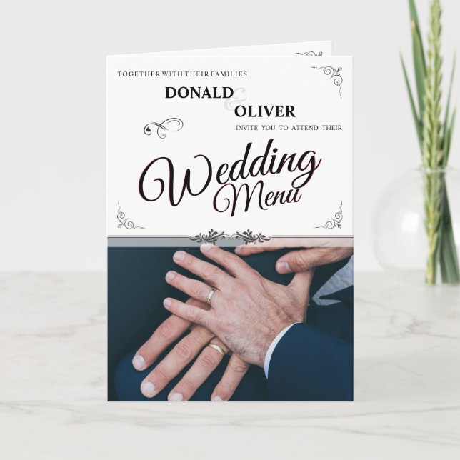 Anuncio Manos de una pareja Boda gay con anillos (Anverso)