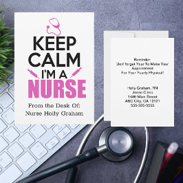 Anuncio Mantén la calma soy una enfermera recordatorio