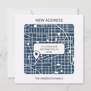 Anuncio Mapa moderno de la ciudad apuntar nueva dirección 
