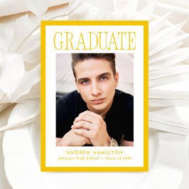 Anuncio Marco Amarillo Moderno 2 Foto Graduación