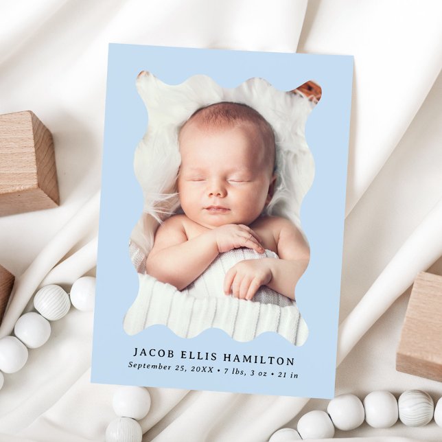 Anuncio Marco ondulado azul cielo moderno 2 foto nacimient (Subido por el creador)