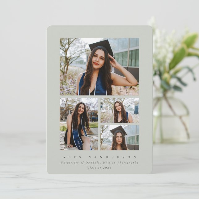 Anuncio Marco verde mínimo de la imagen 4 Graduación de la (Anverso de pie)