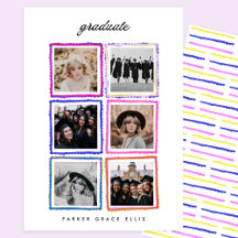 Marcos de collage de 6 fotos modernos para graduad