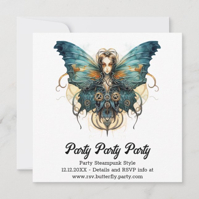 Anuncio Mariposa Almirante Azure Steampunk Boda (Anverso)