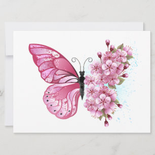 Anuncio Mariposa de flores con Sakura rosa