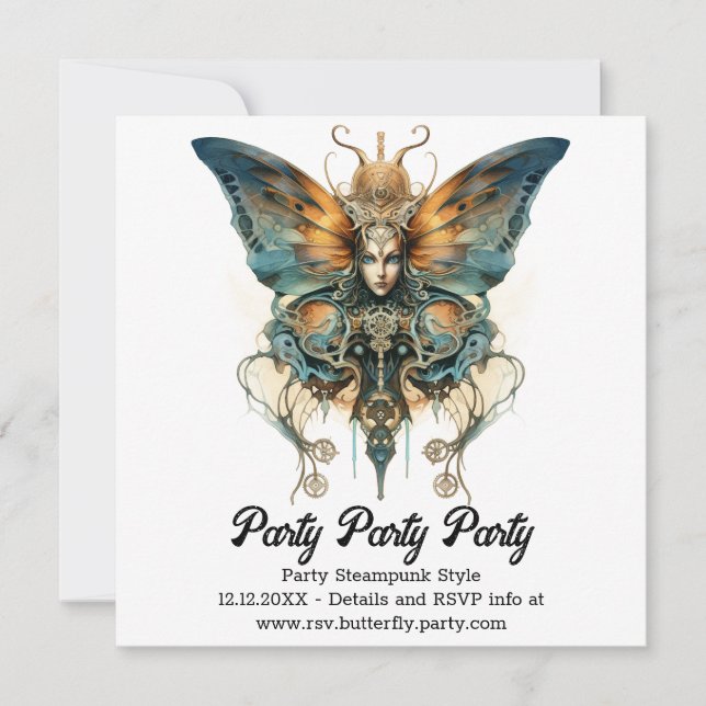 Anuncio Mariposa Fritillary Steamwhirl Boda Steampunk (Anverso)