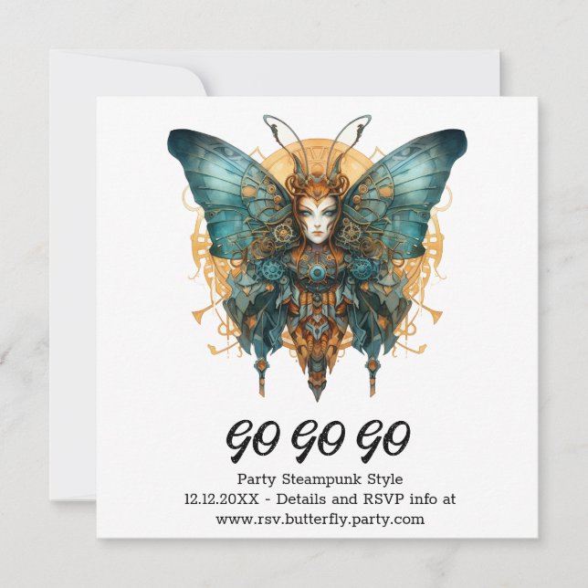 Anuncio Mariposa Saltadora de Relojería Boda Steampunk (Anverso)