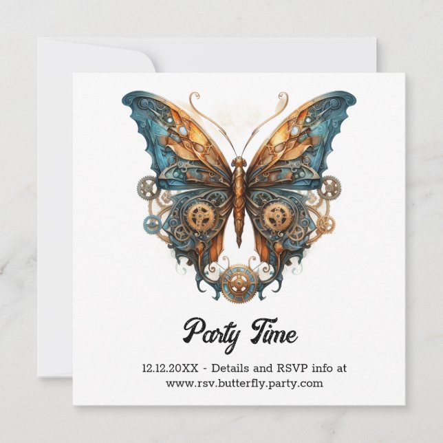 Anuncio Mariposa Tinkerer Brassflutter Boda Steampunk (Anverso)