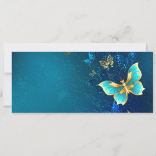Anuncio Mariposas doradas sobre fondo azul