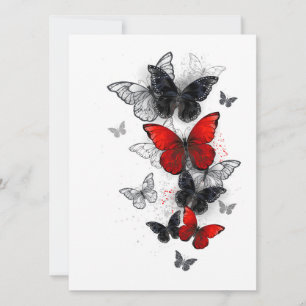 Anuncio Mariposas Morpho voladoras negras y rojas