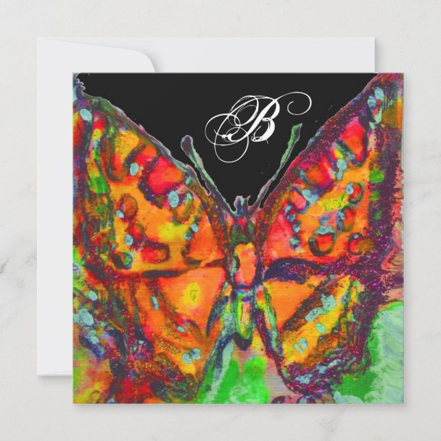 ANUNCIO MARIPOSAS ROJAS AZUL ORO AMARILLO DERRAME MONOGRAM (Anverso)