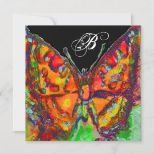 ANUNCIO MARIPOSAS ROJAS AZUL ORO AMARILLO DERRAME MONOGRAM