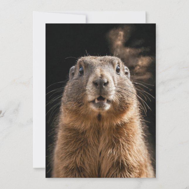 Anuncio Marmot Wild Animal Elegant Dramatic Mist Retrato (Anverso)
