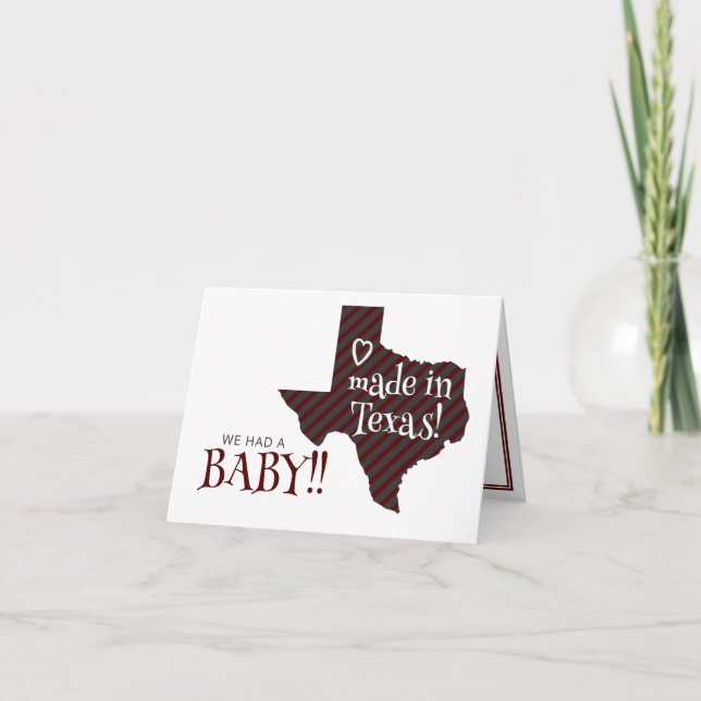 Anuncio Maroon a rayas hecho en Texas Photo Baby (Anverso)