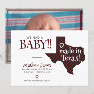Anuncio Maroon a rayas hecho en Texas Photo Baby
