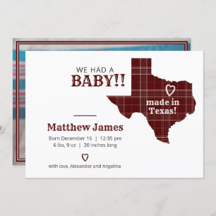 Anuncio Maroon Plaid Hecho En Texas, Foto Horizontal
