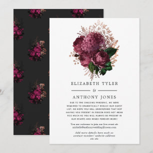 Anuncio Marsala y Rosa Gold Floral Boda Lista de invitados