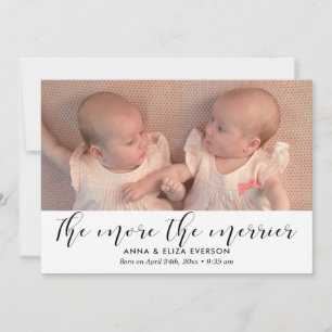 Anuncio Más alegre foto de nacimiento de gemelos