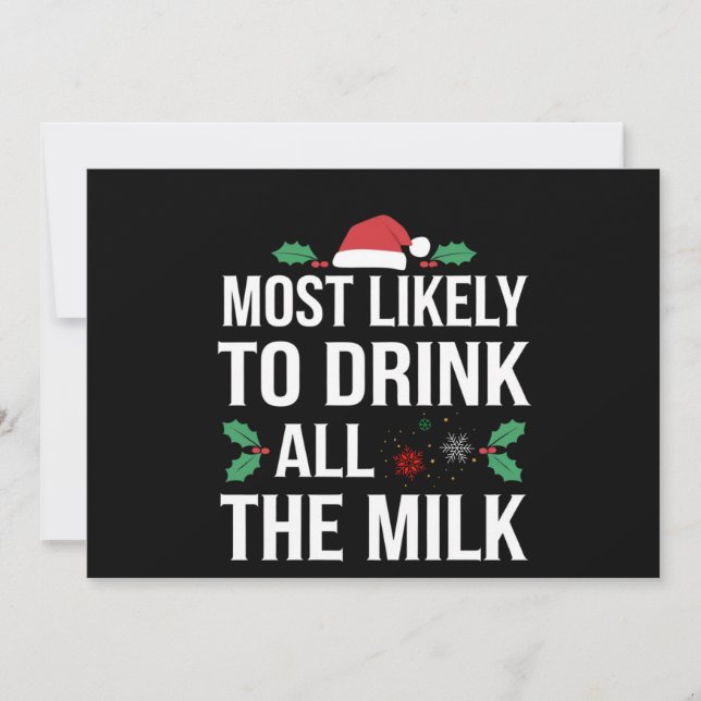 Anuncio Más Probable De Beber Toda La Leche Navidad Matchi (Anverso)