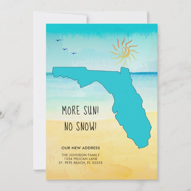Anuncio ¡Más sol! ¡No hay nieve! Nuevo hogar en Florida (Anverso)