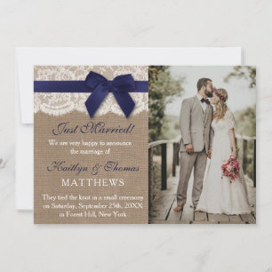 Anuncio Matrimonio de Boda de la cinta azul de la marina r