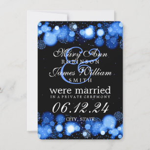 Anuncio Matrimonio de invierno / luz azul de Elopement