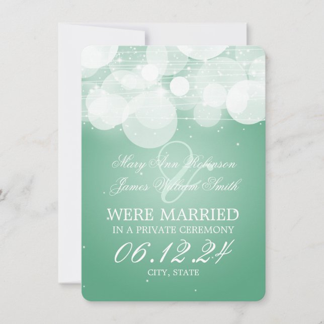 Anuncio Matrimonio Elopement Glow & Sparkle Mint (Anverso)
