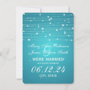 Anuncio Matrimonio / Elopement Sparkling Lines Turquoise