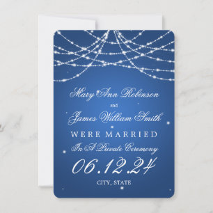 Anuncio Matrimonio / Elopement Sparkling String Azul
