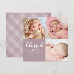 Anuncio Mauve Blessed Baby Tres Collages de fotos Nacidos