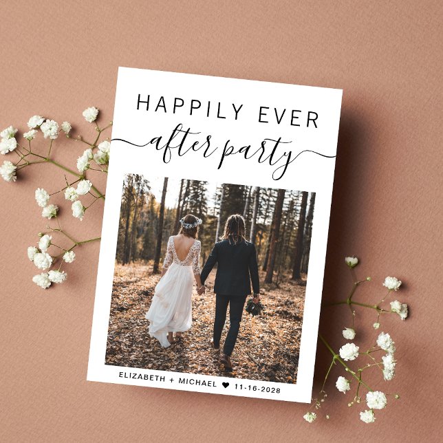 Anuncio Me alegro de que nunca después de la foto Fiesta B (An chic Happily Ever After Party Invitation to set the tone for an unforgettable event)