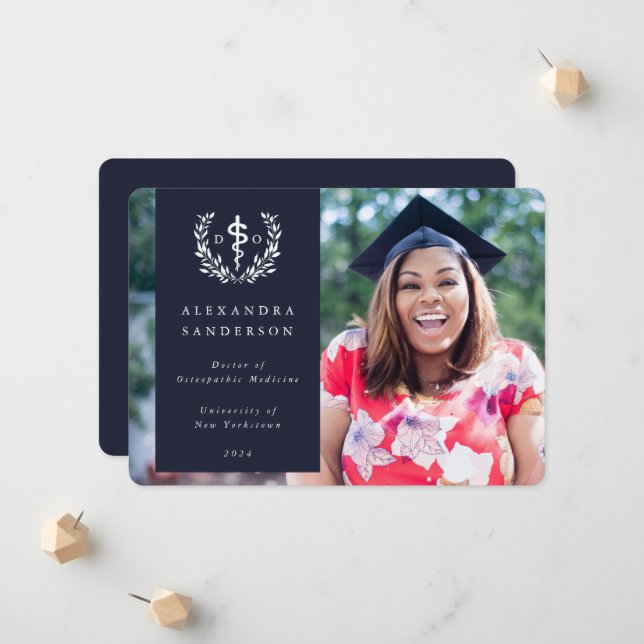 Anuncio Médica blanco y naval de medicina osteopática (Anverso/Reverso In Situ)