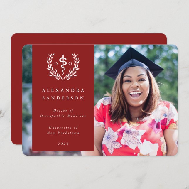 Anuncio Médica rojo + blanco de la medicina osteopática (Anverso / Reverso)